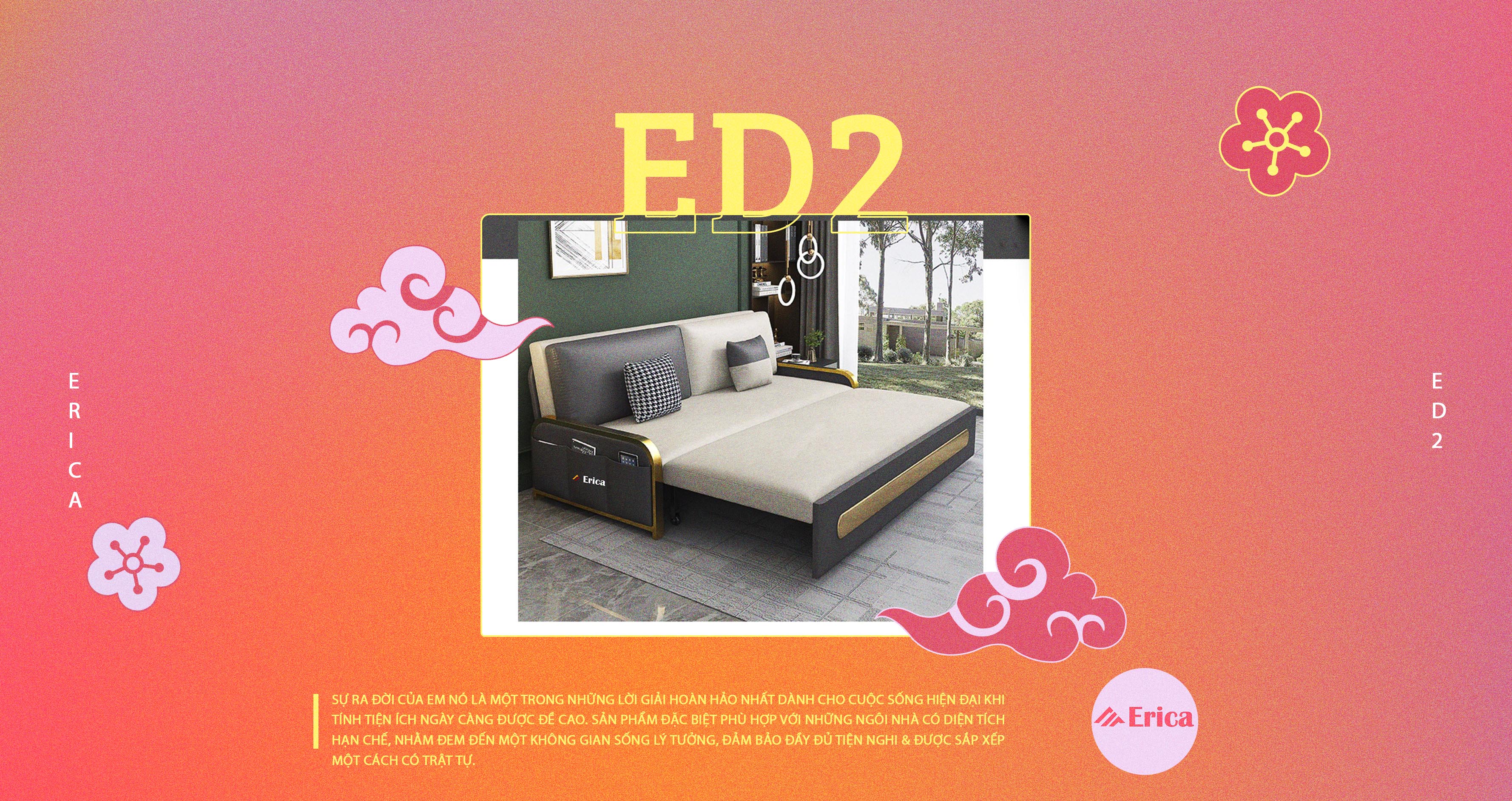 GIƯỜNG NGỦ SOFA THÔNG MINH ERICA – ED2 – NGƯỜI BẠN ĐỒNG HÀNH CÙNG TỔ ẤM NHÀ CHỊ LIỄU