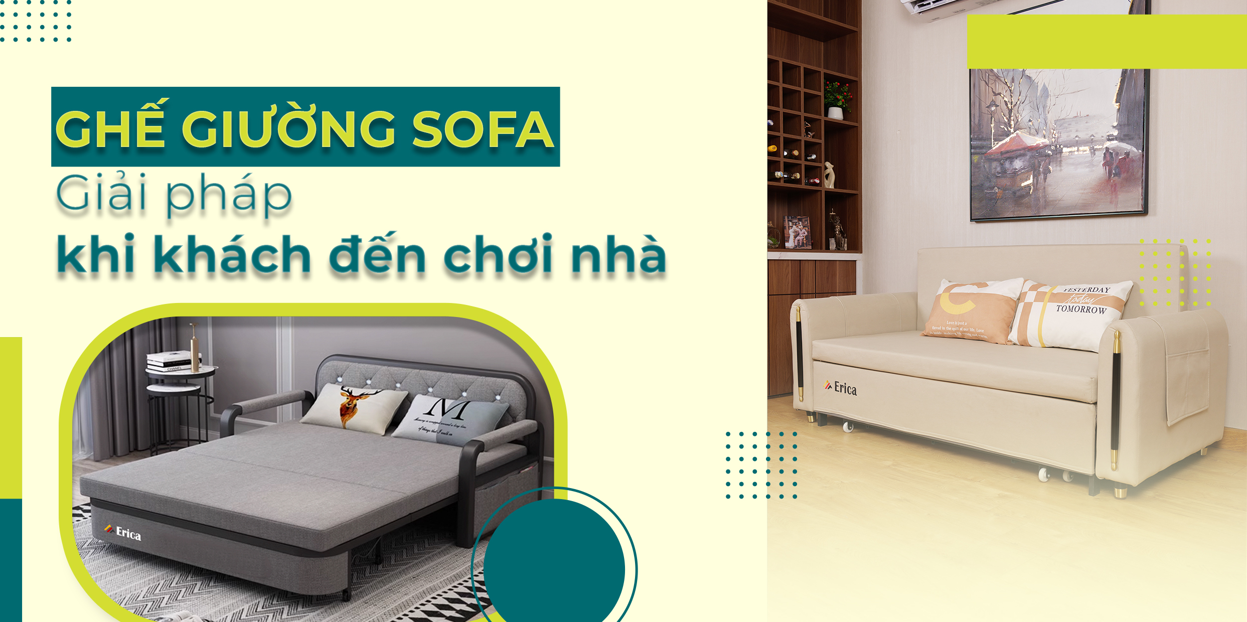 🛋 GHẾ GIƯỜNG SOFA 👍 GIẢI PHÁP KHI KHÁCH ĐẾN CHƠI NHÀ BẤT NGỜ