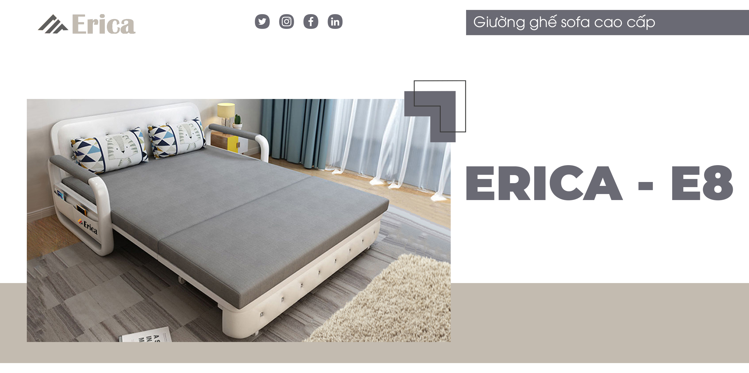 YÊU QUÝ NSND CHÍ TRUNG NÊN CHÚ THỌ Ở HÀ NỘI RINH LUÔN CHIẾC SOFA GIƯỜNG ERICA – E8 DO NGHỆ SĨ QUẢNG CÁO VỀ NHÀ
